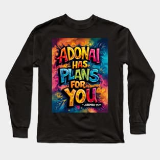 Jeremiah 29:11 - Bible Verse About God's Plans - Bible Graffiti Art Long Sleeve T-Shirt